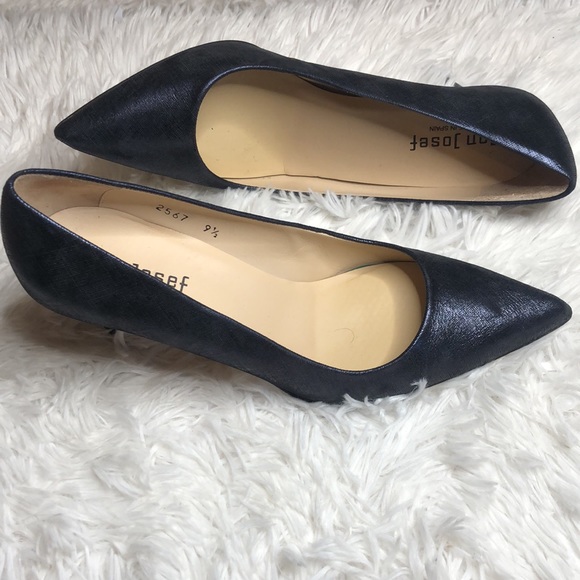 Jon Josef Blue Pumps Heels Textured Pointed Toe 9.5 - Picture 3 of 9